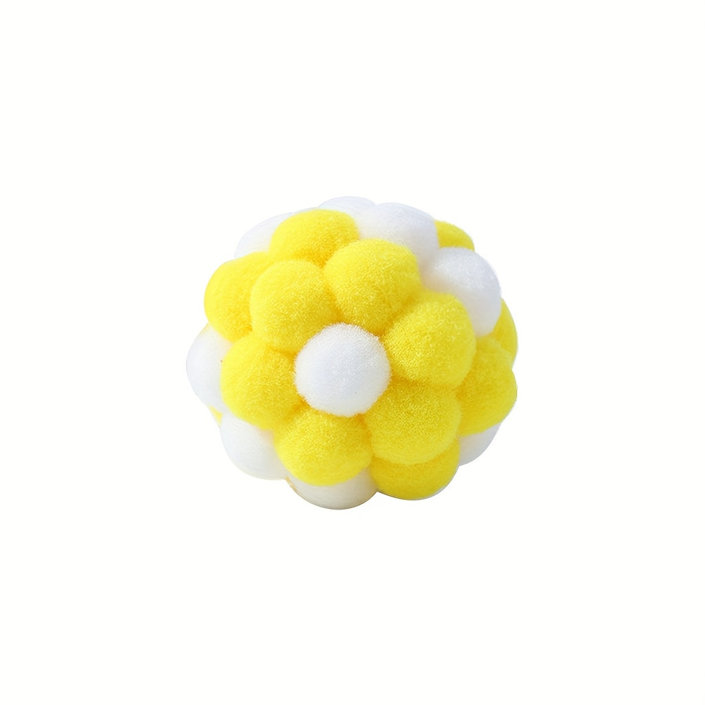 EURO VIBE Cat Pom Pom Ball Toys – Soft Interactive Play Balls UK