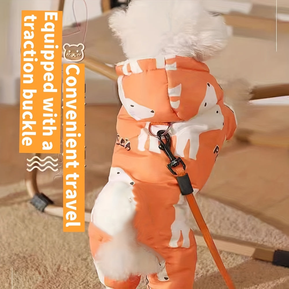 EURO VIBE Polar Bear Dog Jumpsuit | Warm Four-Leg Winter Outfit