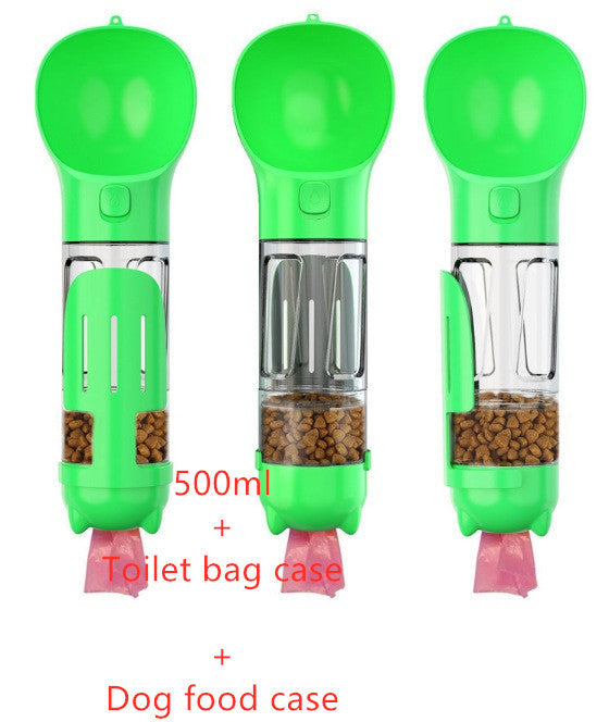 “2-in-1 Dog Travel Water & Food Bottle – Portable Pet Feeder for Walks