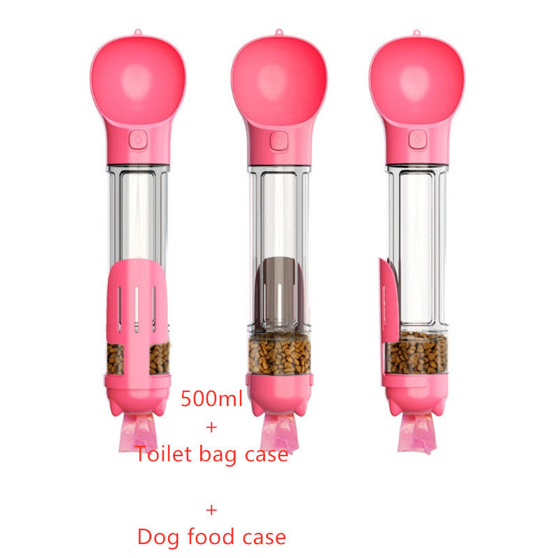 “2-in-1 Dog Travel Water & Food Bottle – Portable Pet Feeder for Walks