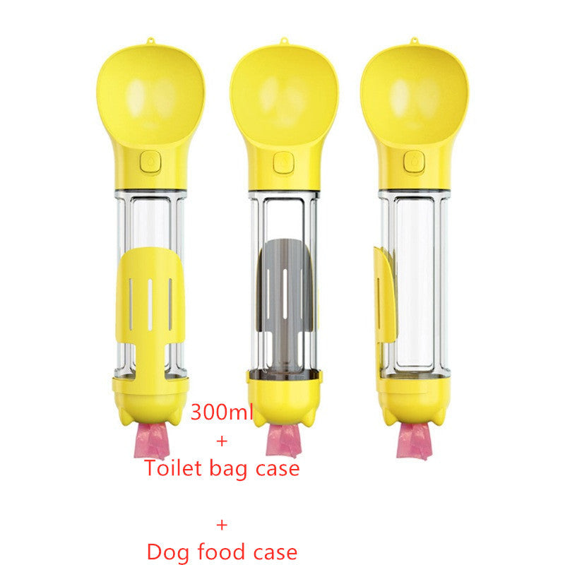 “2-in-1 Dog Travel Water & Food Bottle – Portable Pet Feeder for Walks