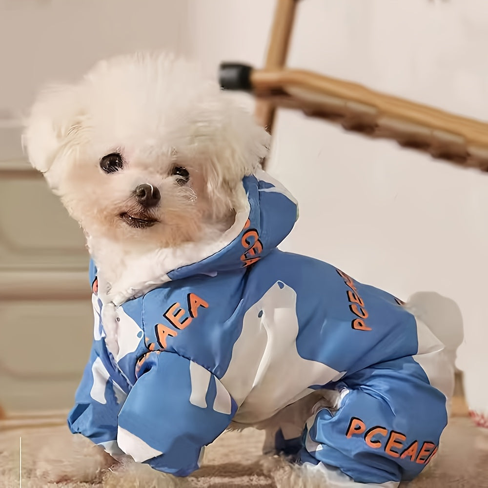 EURO VIBE Polar Bear Dog Jumpsuit | Warm Four-Leg Winter Outfit