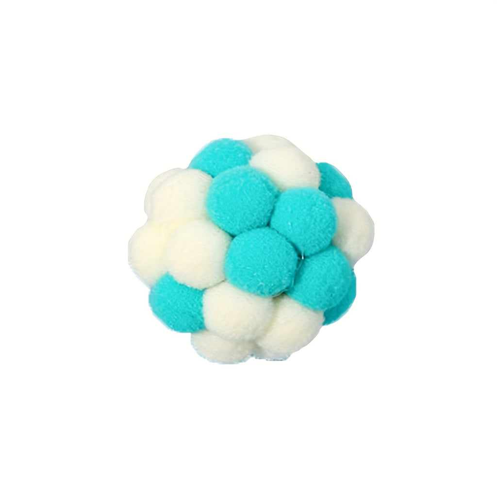 EURO VIBE Cat Pom Pom Ball Toys – Soft Interactive Play Balls UK