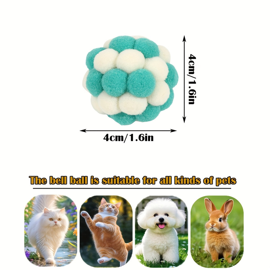 EURO VIBE Cat Pom Pom Ball Toys – Soft Interactive Play Balls UK