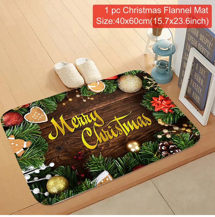 EURO VIBE Merry Christmas Decorative Floor Mat – Festive Holiday Rug