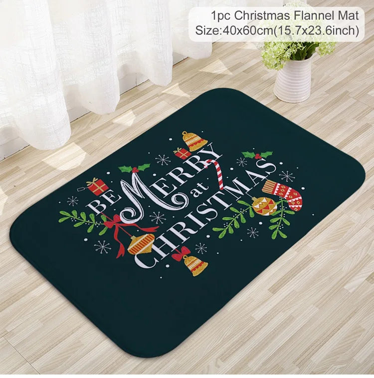 EURO VIBE Merry Christmas Decorative Floor Mat – Festive Holiday Rug