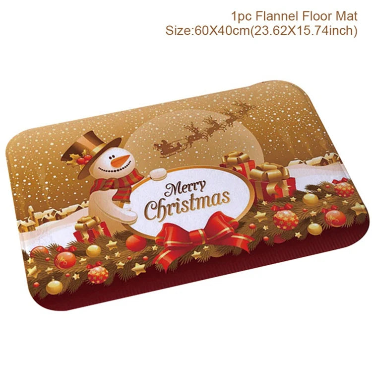 EURO VIBE Merry Christmas Decorative Floor Mat – Festive Holiday Rug