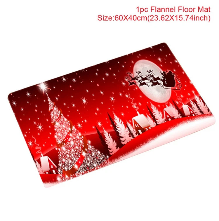 EURO VIBE Merry Christmas Decorative Floor Mat – Festive Holiday Rug