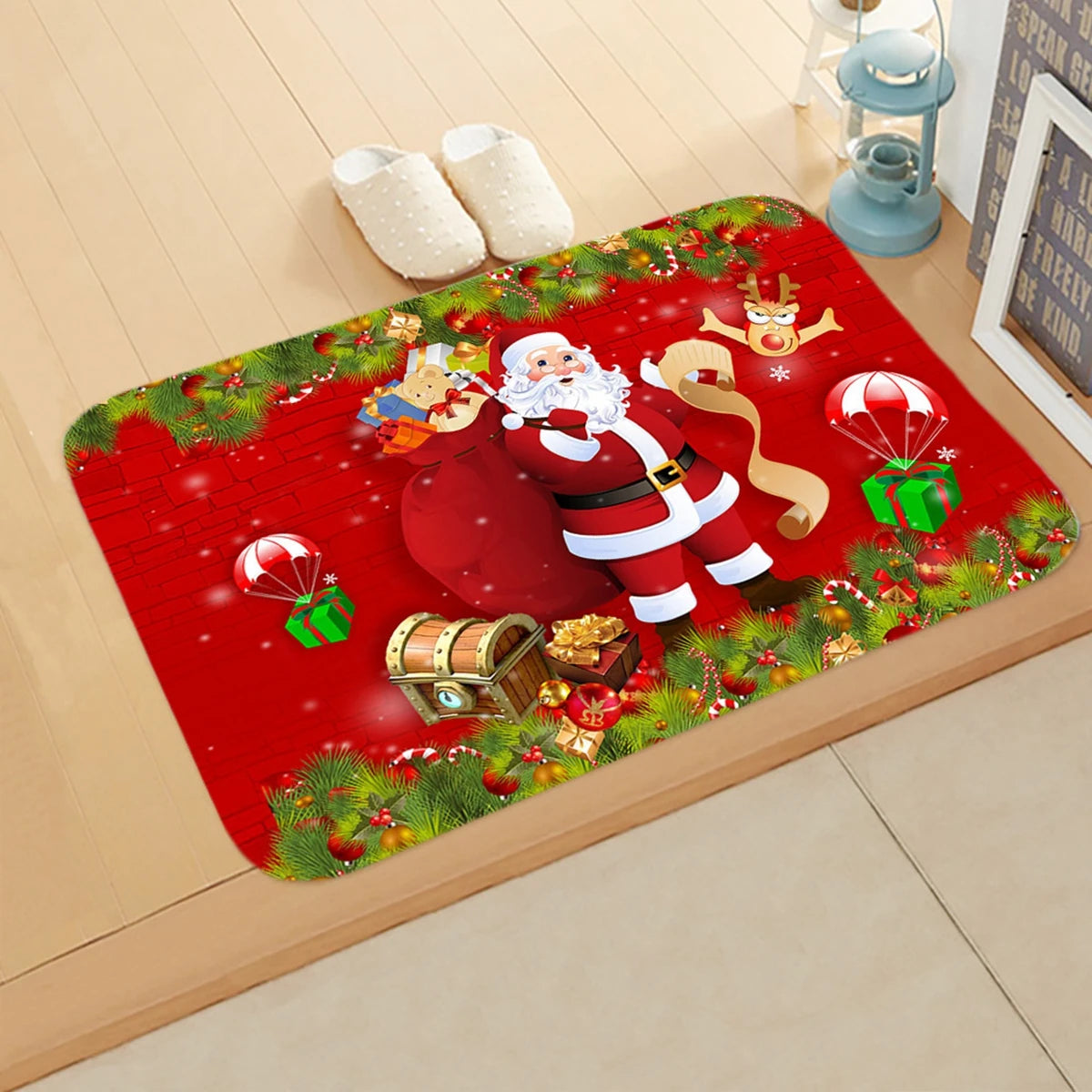 EURO VIBE Merry Christmas Decorative Floor Mat – Festive Holiday Rug