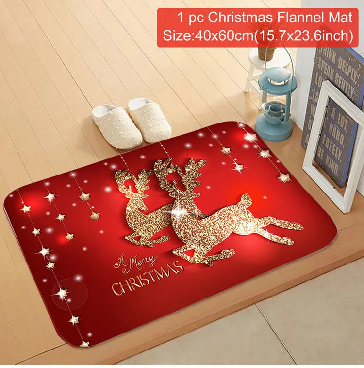 EURO VIBE Merry Christmas Decorative Floor Mat – Festive Holiday Rug