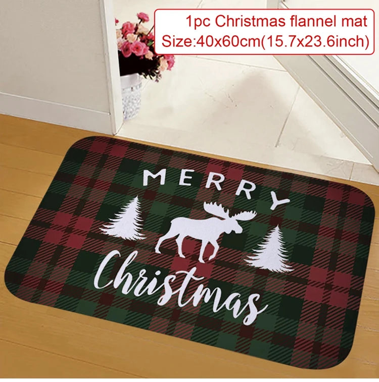 EURO VIBE Merry Christmas Decorative Floor Mat – Festive Holiday Rug