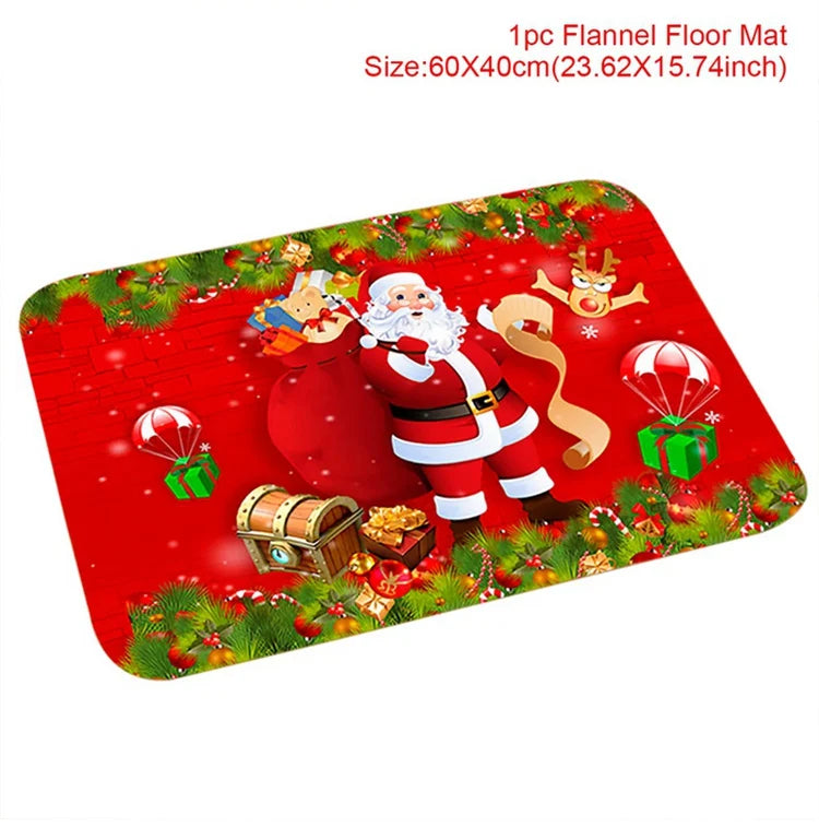 EURO VIBE Merry Christmas Decorative Floor Mat – Festive Holiday Rug