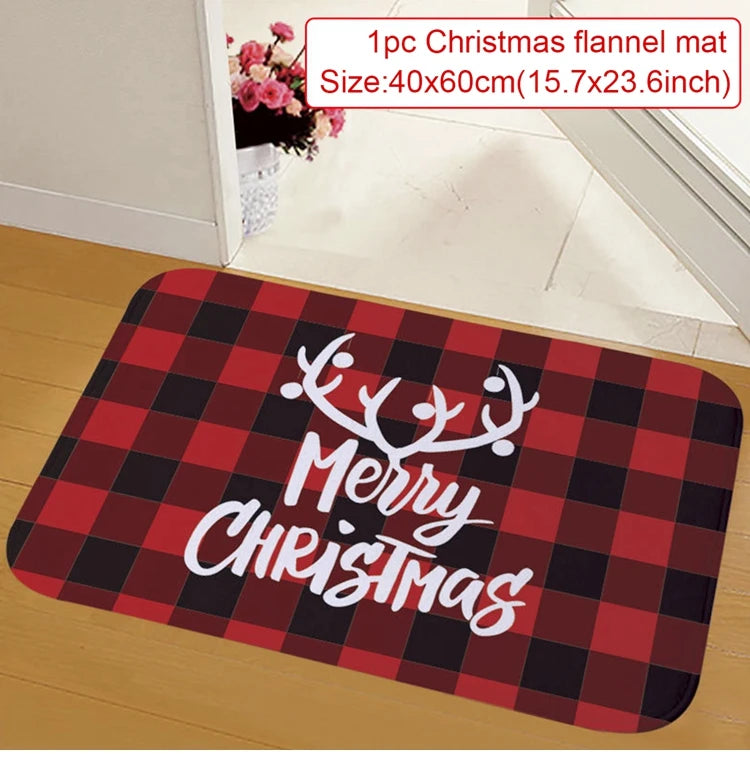 EURO VIBE Merry Christmas Decorative Floor Mat – Festive Holiday Rug