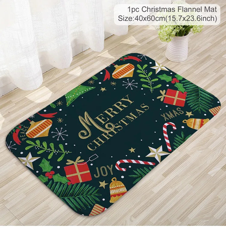 EURO VIBE Merry Christmas Decorative Floor Mat – Festive Holiday Rug