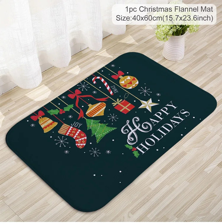 EURO VIBE Merry Christmas Decorative Floor Mat – Festive Holiday Rug