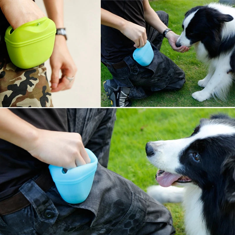 EURO VIBE Magnetic Pet Treat Pouch | Clip-On Dog Training Bag