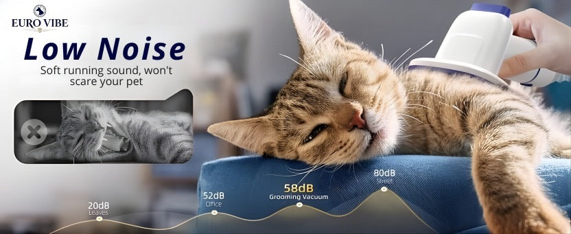 EURO VIBE Pet Grooming Vacuum Kit for Dogs & Cats UK