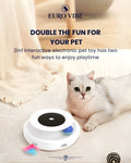 EURO VIBE Interactive LED Cat Toy with Feather & Rolling Ball