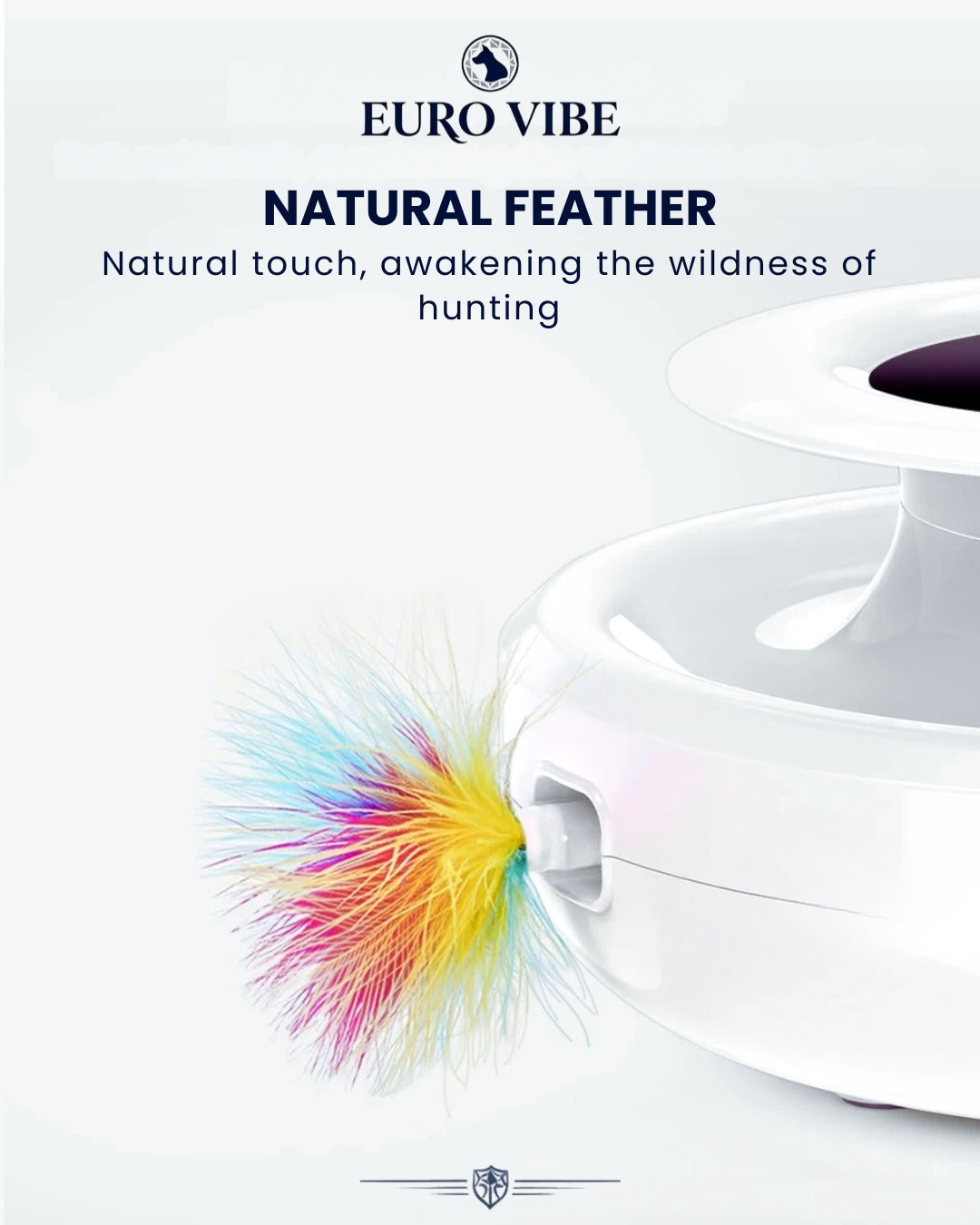 EURO VIBE Interactive LED Cat Toy with Feather & Rolling Ball