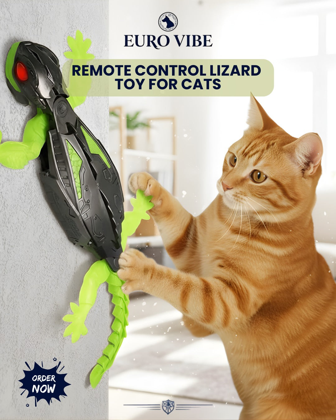 EURO VIBE Remote Control Lizard Toy for Cats – Interactive Fun