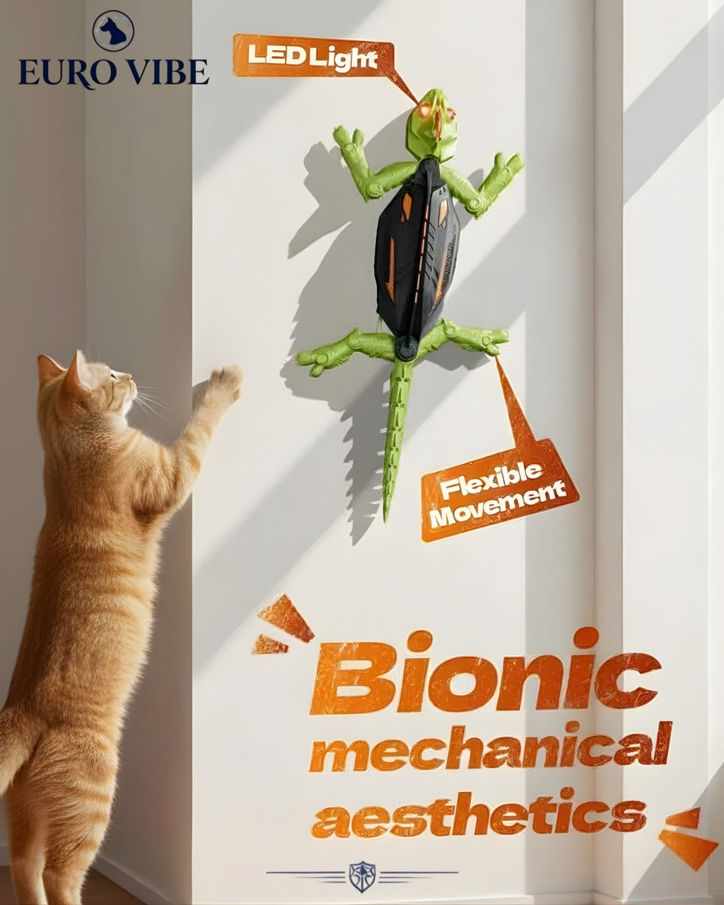 EURO VIBE Remote Control Lizard Toy for Cats – Interactive Fun
