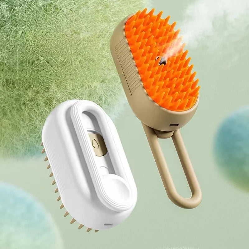 EURO VIBE Steam Pet Grooming Brush for Dogs & Cats – Hair Remover