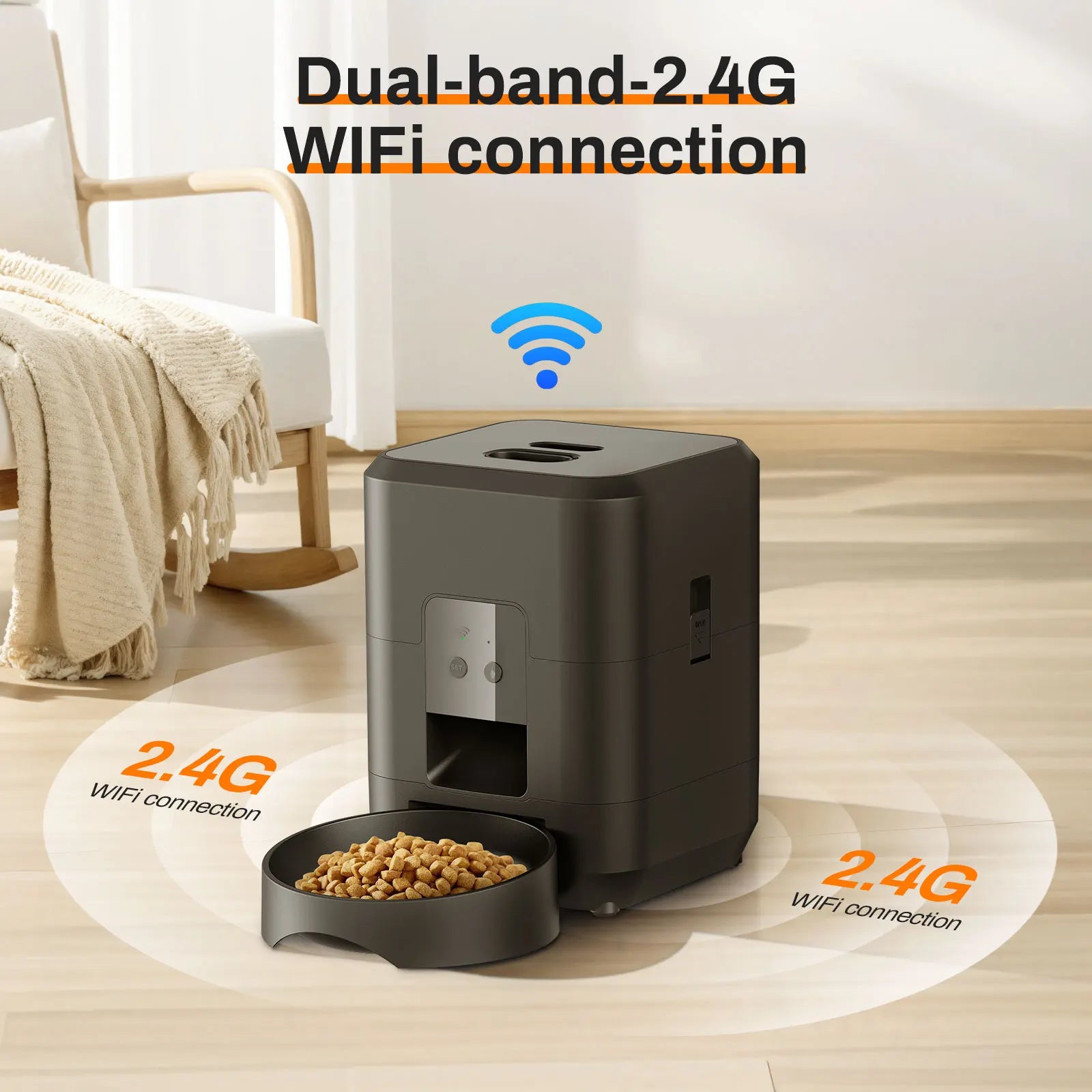 EURO VIBE Smart WiFi Automatic Pet Feeder | App-Controlled Dispenser