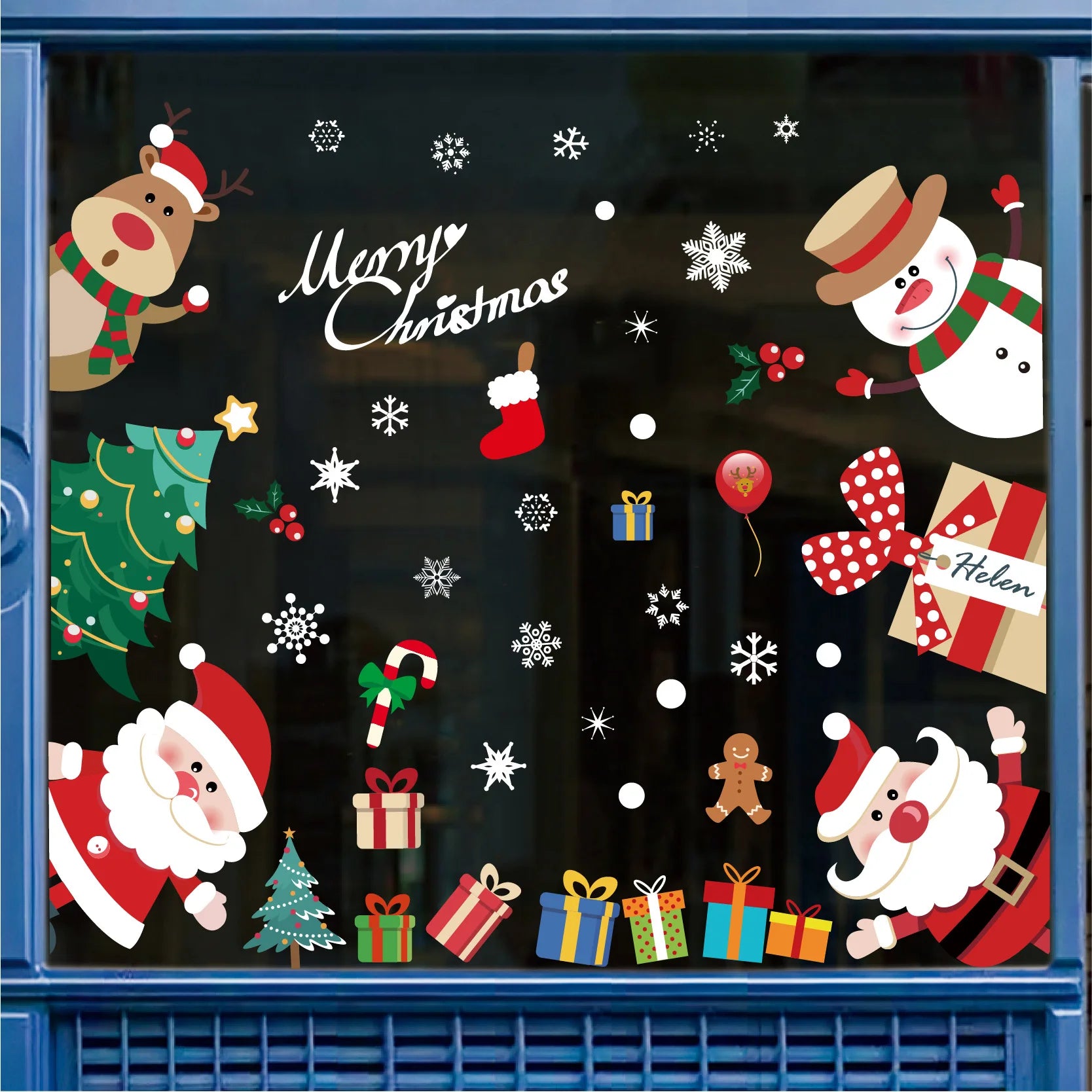 EURO VIBE Snowflake Window Stickers – Christmas Winter Window Décor