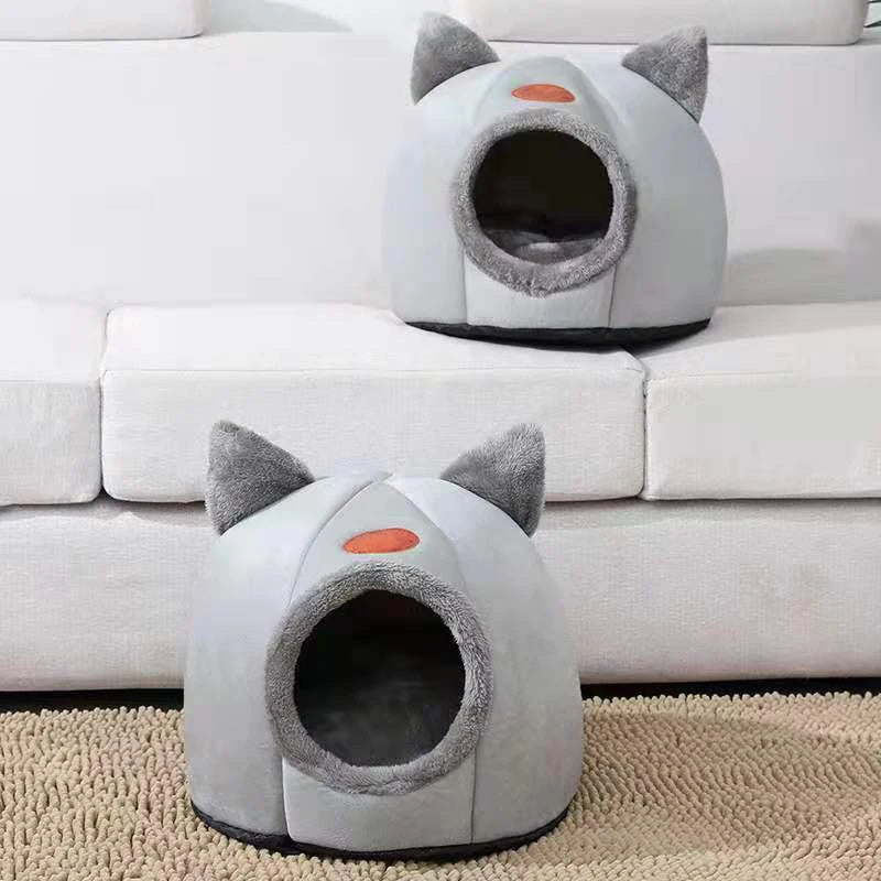 “Cozy Cat Bed House – Soft Warm Pet Cave for Indoor Cats & Kittens”
