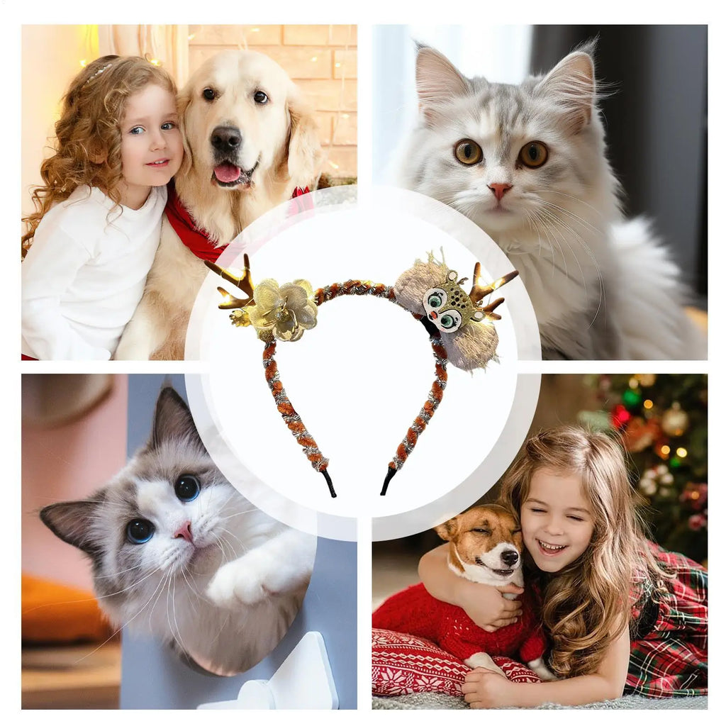 Christmas Reindeer Headband | Festive Holiday Hair Accessory – EURO VIBE