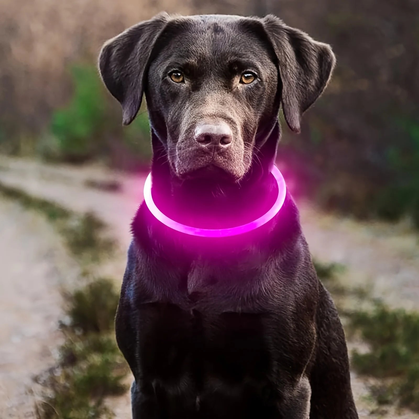 LED Glow Safety Dog Collar – Rechargeable Light Up Pet Neck Ring UK