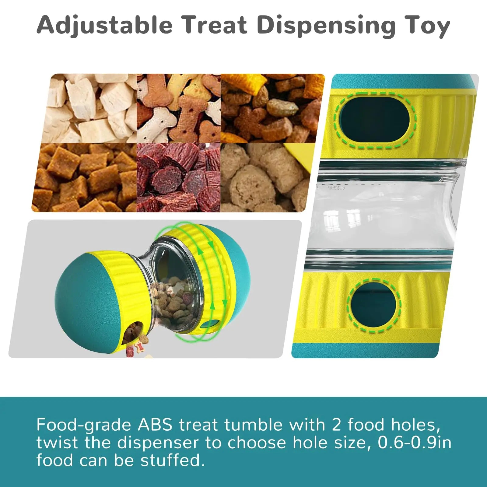 EURO VIBE Interactive Dog Treat Dispenser Toy – Slow Feeder Ball