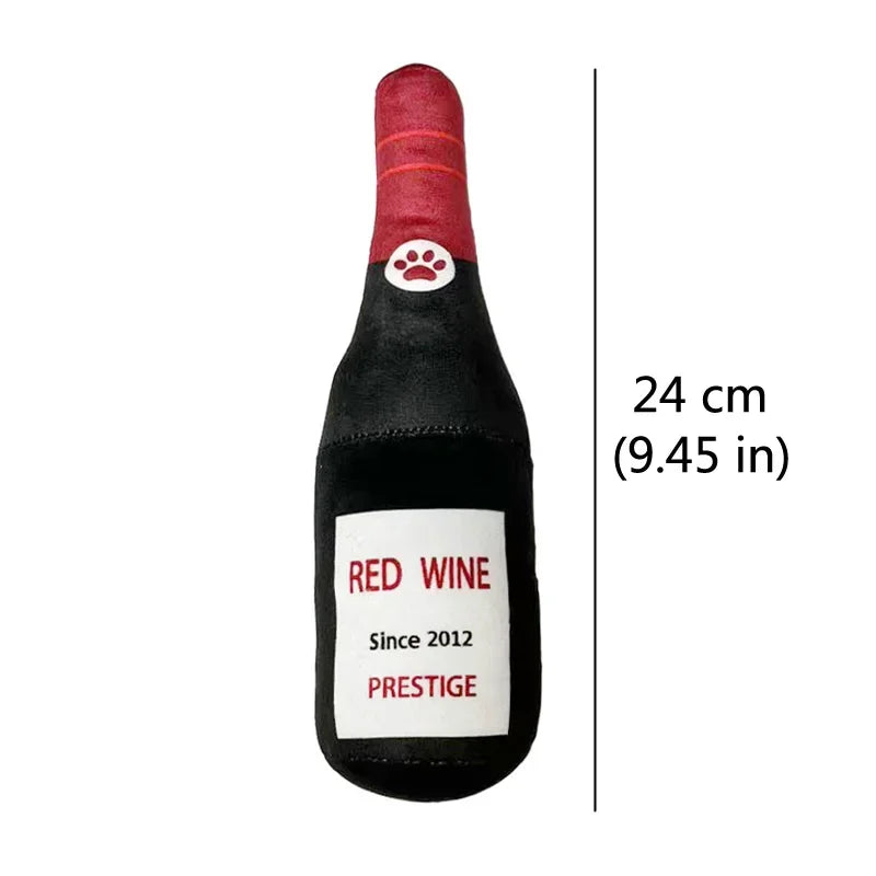 EURO VIBE Plush Dog Bottle Toys Set | Soft Squeaky Pet Chew Toys