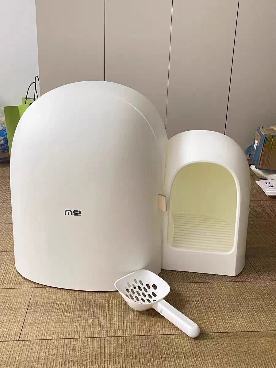 “Modern Enclosed Cat Litter Box & Hideaway – Stylish Cat Toilet