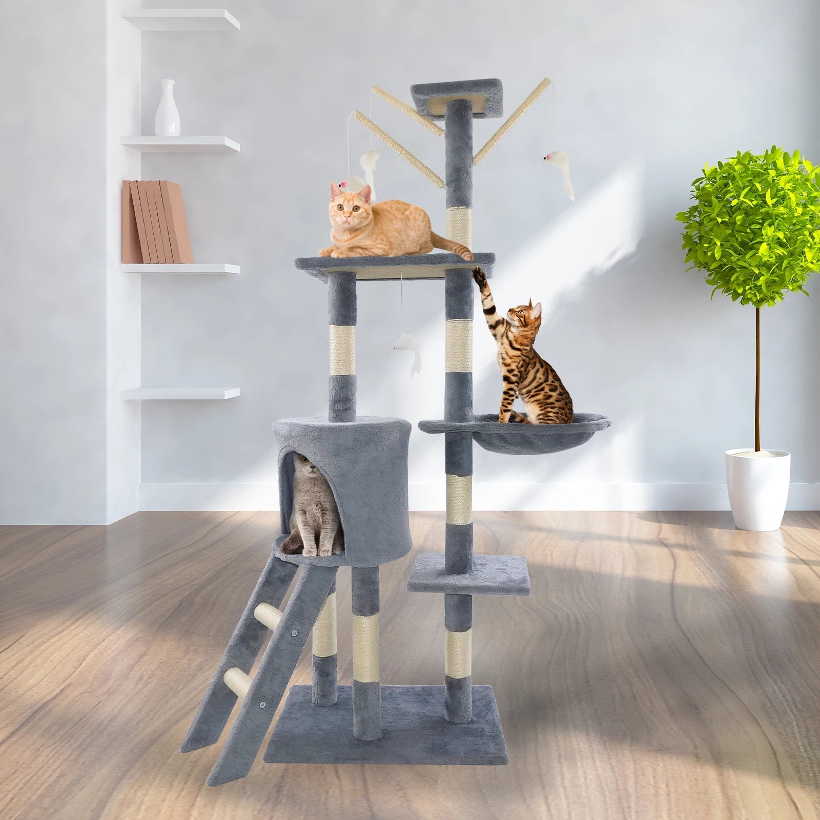 “Luxury Large Cat Tree Tower with Hideout & Scratching Posts