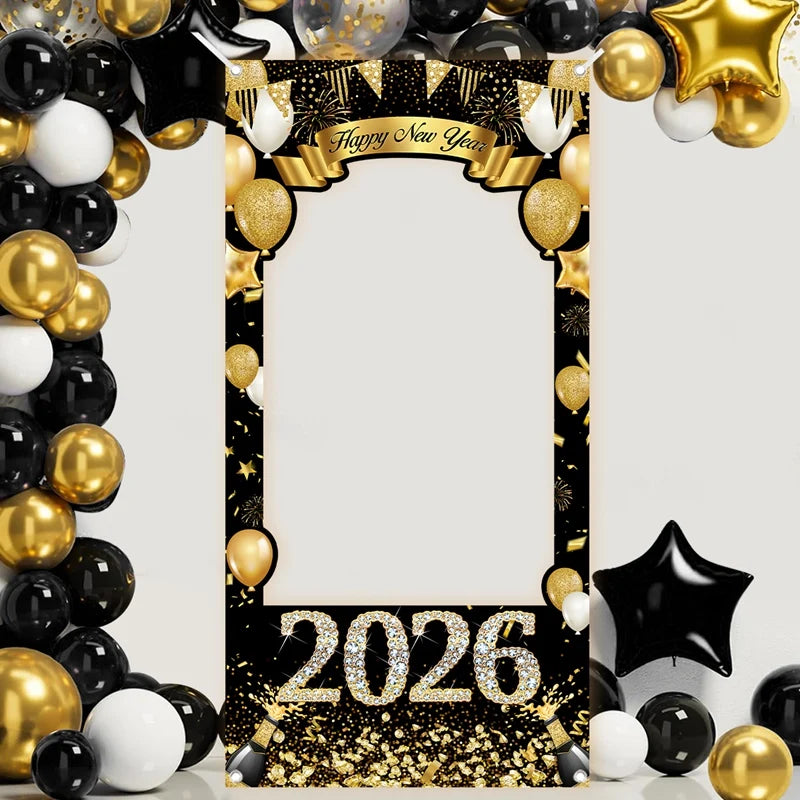EURO VIBE New Year 2026 Photo Booth Frame – Party Decoration Prop