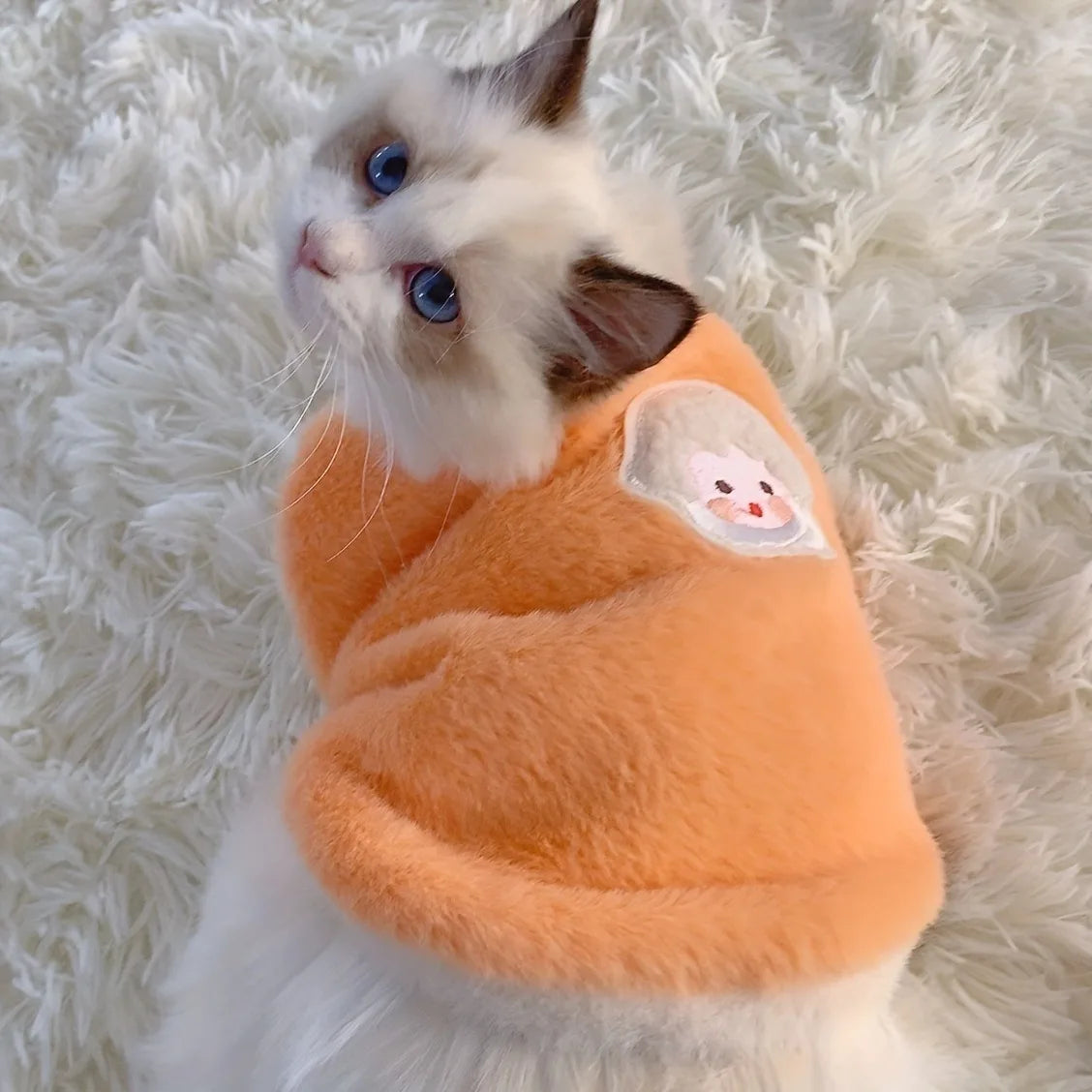 EURO VIBE Soft Fleece Cat Winter Vest – Warm & Cute Pet Outfit UK