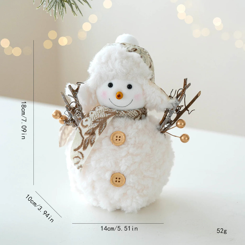 EURO VIBE Snowman Plush Decoration Set – Cute Christmas Table Ornaments