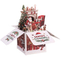 3D Pop-Up Christmas Surprise Box Card with Santa & Dogs – Holiday Gift