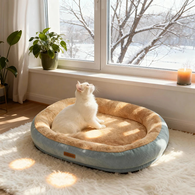 EURO VIBE Luxury Pet Bed – Soft Warm Cat & Dog Sleeping Cushion UK