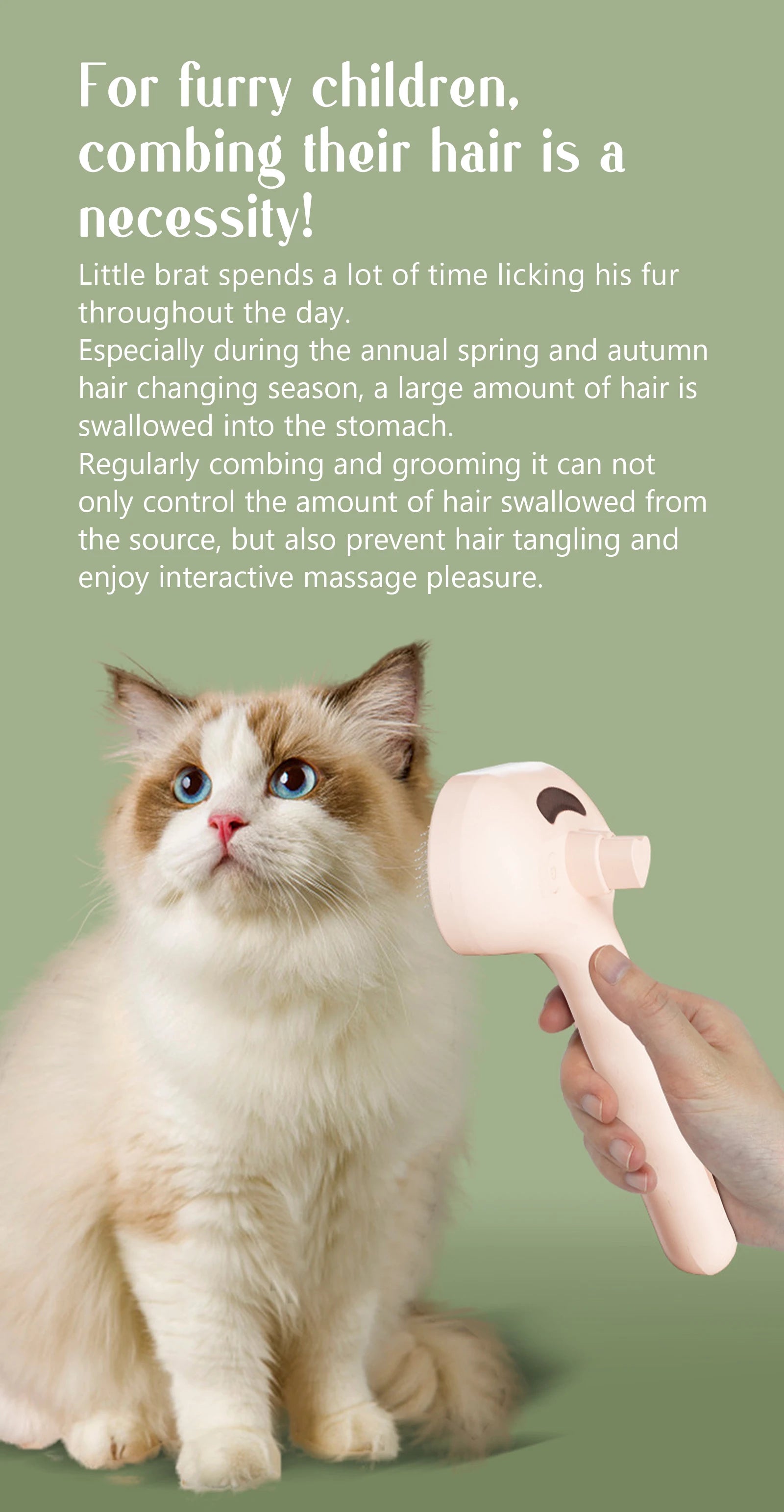 EURO VIBE Pet Grooming Brush – One-Click Hair Removal for Cats & Dogs