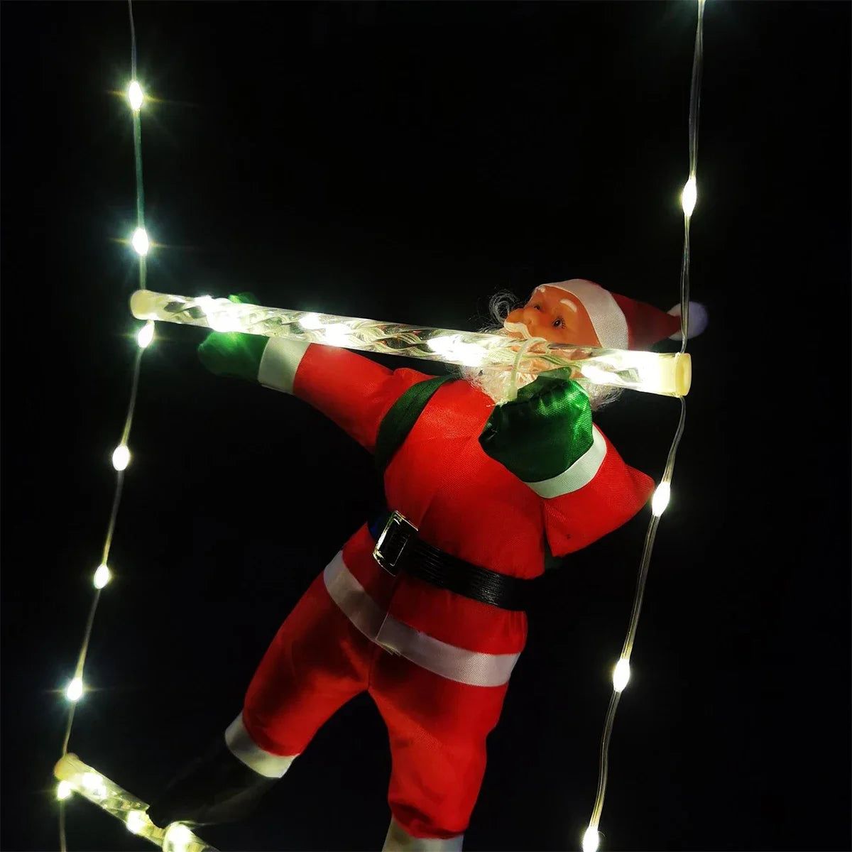 EURO VIBE LED Climbing Santa Ladder Light | Outdoor Christmas Decor