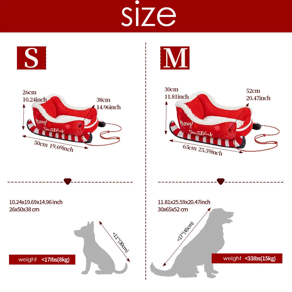 Luxury Christmas Cat Bed – Soft Festive Kitten Sleigh for Cats & Pets UK