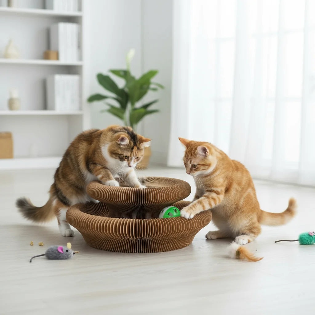 EURO VIBE Interactive Cardboard Cat Scratcher & Play Toy