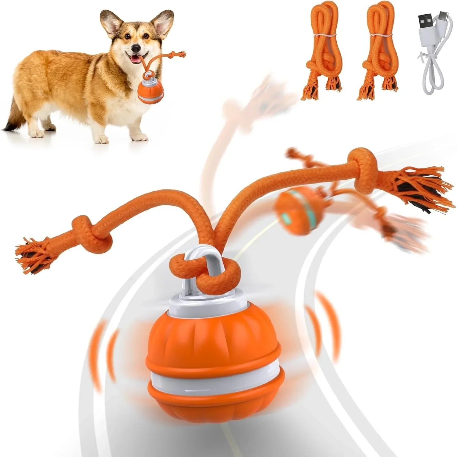 EURO VIBE Interactive Dog Rope Toy with Suction Cup & Ball