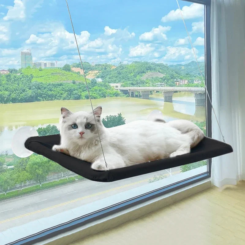 “Premium Cat Window Hammock – Strong Suction, Elevated Lounging Spot
