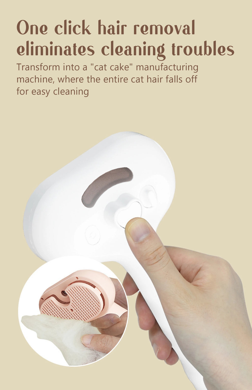 EURO VIBE Pet Grooming Brush – One-Click Hair Removal for Cats & Dogs