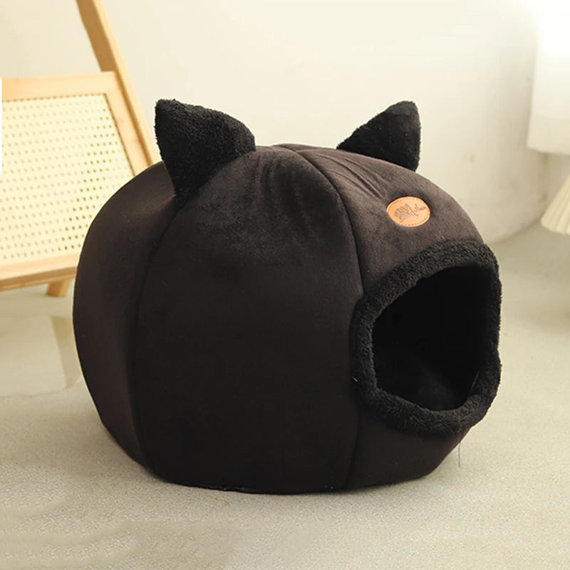 “Cozy Cat Bed House – Soft Warm Pet Cave for Indoor Cats & Kittens”