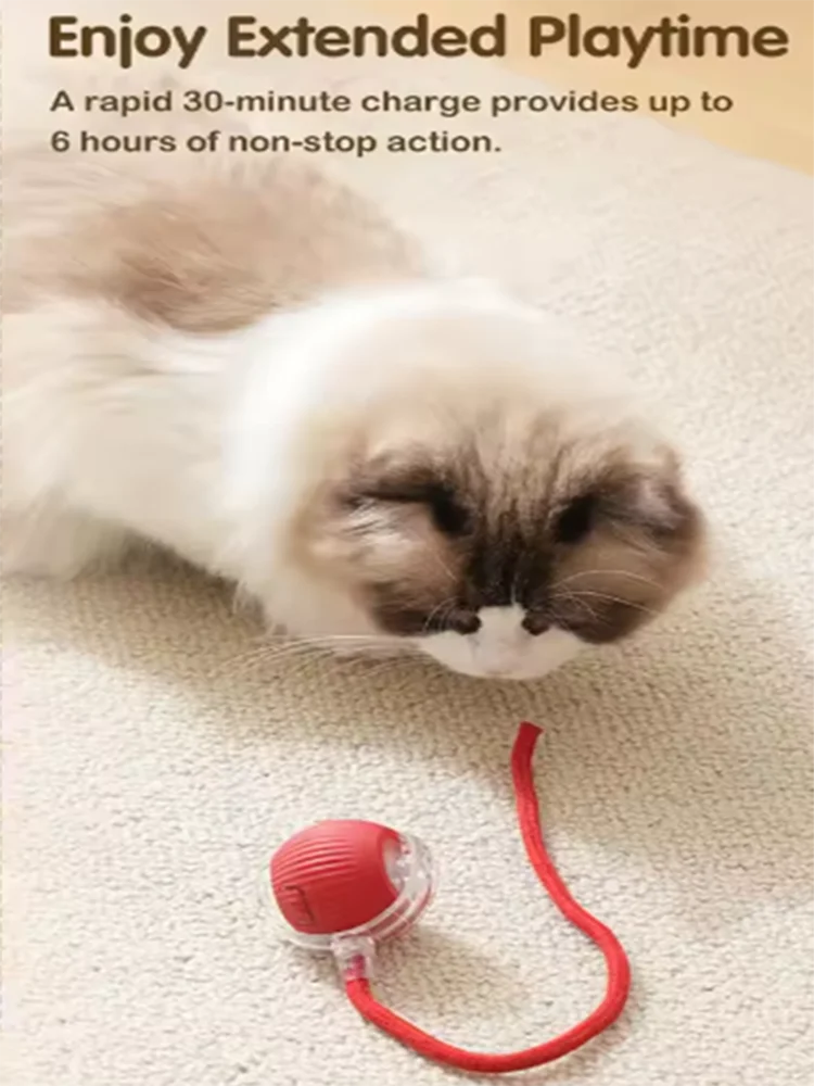 “Smart Interactive Cat Ball – Durable USB-Rechargeable Obstacle-Avoidance Toy”