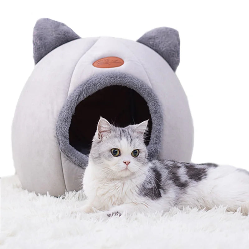 “Cozy Cat Bed House – Soft Warm Pet Cave for Indoor Cats & Kittens”
